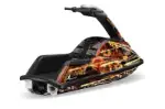 Yamaha Superjet Round Nose Jet Ski Graphics Kit (All Years) - Firestorm Black Design