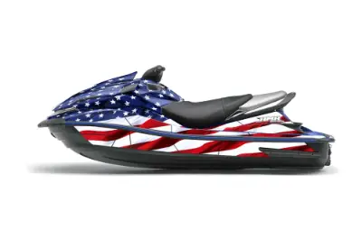 Kawasaki 250X 260X 260LX Jet Ski Graphics Kit (2007-2012) - Stars n Stripes Design