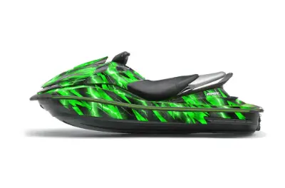 Kawasaki 250X 260X 260LX Jet Ski Graphics Kit (2007-2012) - Metal Thunder Green Design