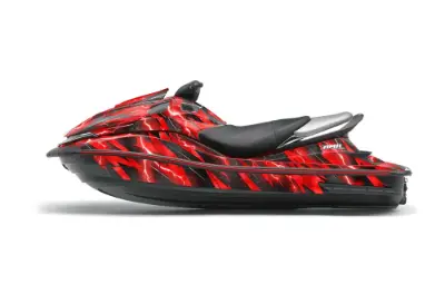 Kawasaki 250X 260X 260LX Jet Ski Graphics Kit (2007-2012) - Metal Thunder Red Design