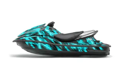 Kawasaki 250X 260X 260LX Jet Ski Graphics Kit (2007-2012) - Metal Thunder Teal Design