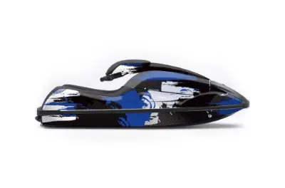 Kawasaki 750 SX / SXR Jet Ski Graphics Kit (1992-1998) - Carbon X Blue Design