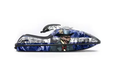 Kawasaki 750 SX / SXR Jet Ski Graphics Kit (1992-1998) - Mad Hatter Blue Design