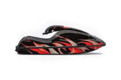 Kawasaki 750 SX / SXR Jet Ski Graphics Kit (1992-1998) - Tribal Flames Red Design