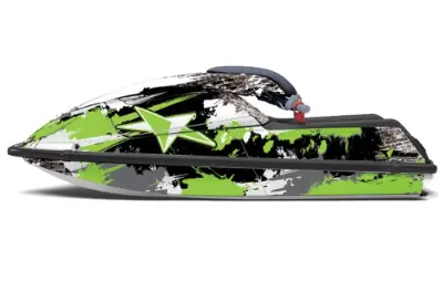 Kawasaki 750 SX / SXR Jet Ski Graphics Kit (1992-1998) - Street Star Green Design