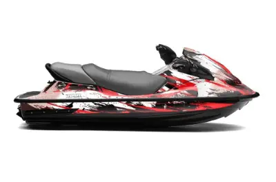 Kawasaki STX 15F Jet Ski Graphics Kit (2003-2018) - Carbon X Red Design