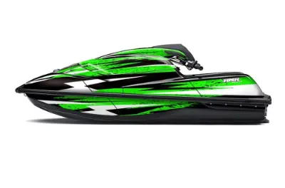 Kawasaki SX-R SXR JS1500 Jet Ski Graphics Kit (2017-2020) - Attack Green Design