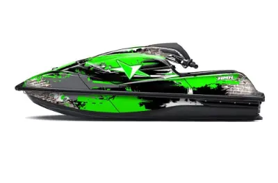 Kawasaki SX-R SXR JS1500 Jet Ski Graphics Kit (2017-2020) - Street Star Green Design