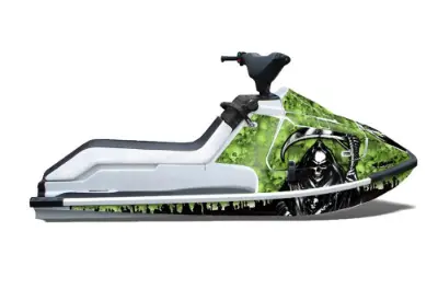 Kawasaki X2 650 Jet Ski Graphics Kit (1986-1995) - Reaper Green Design