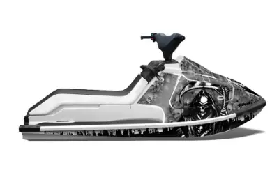 Kawasaki X2 650 Jet Ski Graphics Kit (1986-1995) - Reaper Silver Design