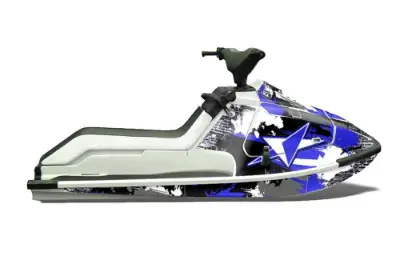 Kawasaki X2 650 Jet Ski Graphics Kit (1986-1995) - Street Star Blue Design