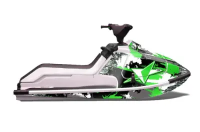 Kawasaki X2 650 Jet Ski Graphics Kit (1986-1995) - Street Star Green Design