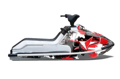 Kawasaki X2 650 Jet Ski Graphics Kit (1986-1995) - Street Star Red Design