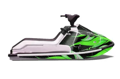 Kawasaki X2 650 Jet Ski Graphics Kit (1986-1995) - Tribal Flames Green Design