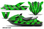 Kawasaki 250X 260X 260LX Jet Ski Graphics Kit (2007-2012) - Dragon Flow Green Design 0