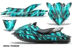 Kawasaki 250X 260X 260LX Jet Ski Graphics Kit (2007-2012) - Metal Thunder Teal Design 0