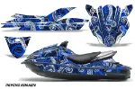 Kawasaki 250X 260X 260LX Jet Ski Graphics Kit (2007-2012) - Psycho Kraken Blue Design 0