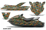 Kawasaki 250X 260X 260LX Jet Ski Graphics Kit (2007-2012) - Slash Camo Orange Design 0