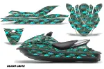 Kawasaki 250X 260X 260LX Jet Ski Graphics Kit (2007-2012) - Slash Camo Teal Design 0