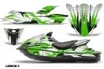 Kawasaki 250X 260X 260LX Jet Ski Graphics Kit (2007-2012) - Carbon X Green Design 0