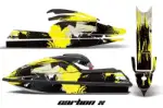 Kawasaki 750 SX / SXR Jet Ski Graphics Kit (1992-1998) - Carbon X Yellow Design 0