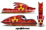 Kawasaki 750 SX / SXR Jet Ski Graphics Kit (1992-1998) - Meltdown Red Design 0