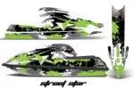 Kawasaki 750 SX / SXR Jet Ski Graphics Kit (1992-1998) - Street Star Green Design 0