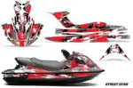 Kawasaki STX 15F Jet Ski Graphics Kit (2003-2018) - Street Star Red Design 0