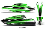 Kawasaki SX-R SXR JS1500 Jet Ski Graphics Kit (2017-2020) - Attack Green Design 0