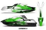 Kawasaki SX-R SXR JS1500 Jet Ski Graphics Kit (2017-2020) - Carbon X Green Design 0