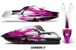 Kawasaki SX-R SXR JS1500 Jet Ski Graphics Kit (2017-2020) - Carbon X Pink Design 0