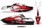 Kawasaki SX-R SXR JS1500 Jet Ski Graphics Kit (2017-2020) - Carbon X Red Design 0