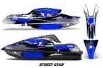 Kawasaki SX-R SXR JS1500 Jet Ski Graphics Kit (2017-2020) - Street Star Blue Design 0