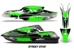 Kawasaki SX-R SXR JS1500 Jet Ski Graphics Kit (2017-2020) - Street Star Green Design 0