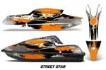 Kawasaki SX-R SXR JS1500 Jet Ski Graphics Kit (2017-2020) - Street Star Orange Design 0