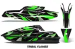 Kawasaki SX-R SXR JS1500 Jet Ski Graphics Kit (2017-2020) - Tribal Flames Green Design 0