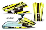 Kawasaki X2 650 Jet Ski Graphics Kit (1986-1995) - In Line Yellow Design 0