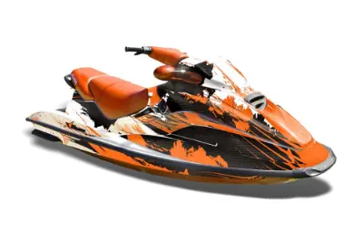 Sea Doo Bombardier GTX Siege Avant Jet Ski Graphics Kit (1996-1999) - Carbon X Orange Design