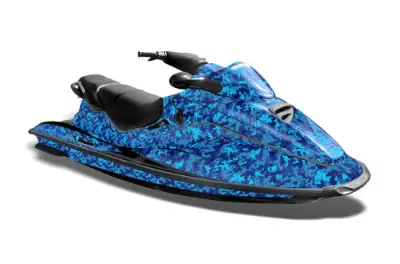 Sea Doo Bombardier GTX Siege Avant Jet Ski Graphics Kit (1996-1999) - Digi Camo Blue Design