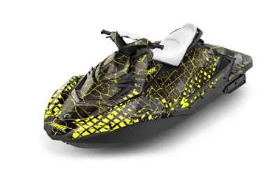 Sea Doo Bombardier Spark (2 UP) Jet Ski Graphics Kit (2014-2016) - Swift Yellow Design