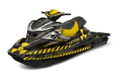 Sea Doo RXP Sitdown Jet Ski Graphics Kit (2004-2011) - Meltdown Yellow Design