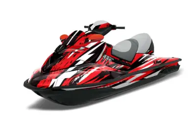 Sea Doo RXT Sitdown Jet Ski Graphics Kit (2005-2009) - Attack Red Design