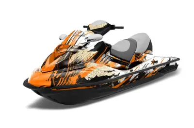 Sea Doo RXT Sitdown Jet Ski Graphics Kit (2005-2009) - Carbon X Orange Design