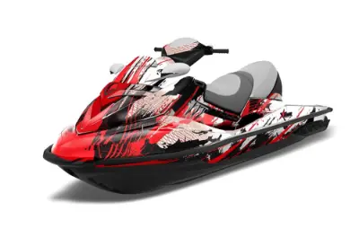 Sea Doo RXT Sitdown Jet Ski Graphics Kit (2005-2009) - Carbon X Red Design