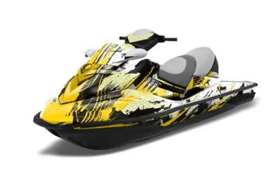 Sea Doo RXT Sitdown Jet Ski Graphics Kit (2005-2009) - Carbon X Yellow Design