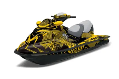 Sea Doo RXT Sitdown Jet Ski Graphics Kit (2005-2009) - Conspiracy Yellow Design