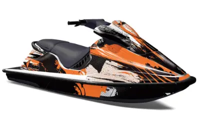 Sea Doo XP Bombardier Jet Ski Graphics Kit (1993-1996) - Carbon X Orange Design