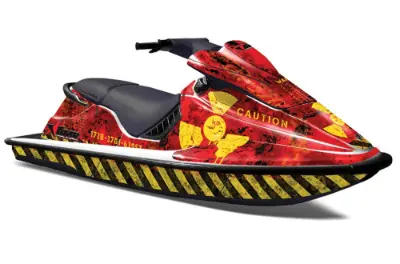 Sea Doo XP Bombardier Jet Ski Graphics Kit (1993-1996) - Meltdown Red Design