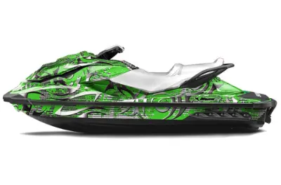 Sea Doo GTI / GTR / GTS Sitdown Jet Ski Graphics Kit (2011-2019) - Deaden Green Design