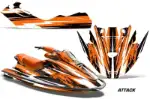 Sea Doo Bombardier GTX Siege Avant Jet Ski Graphics Kit (1996-1999) - Attack Orange Design 0